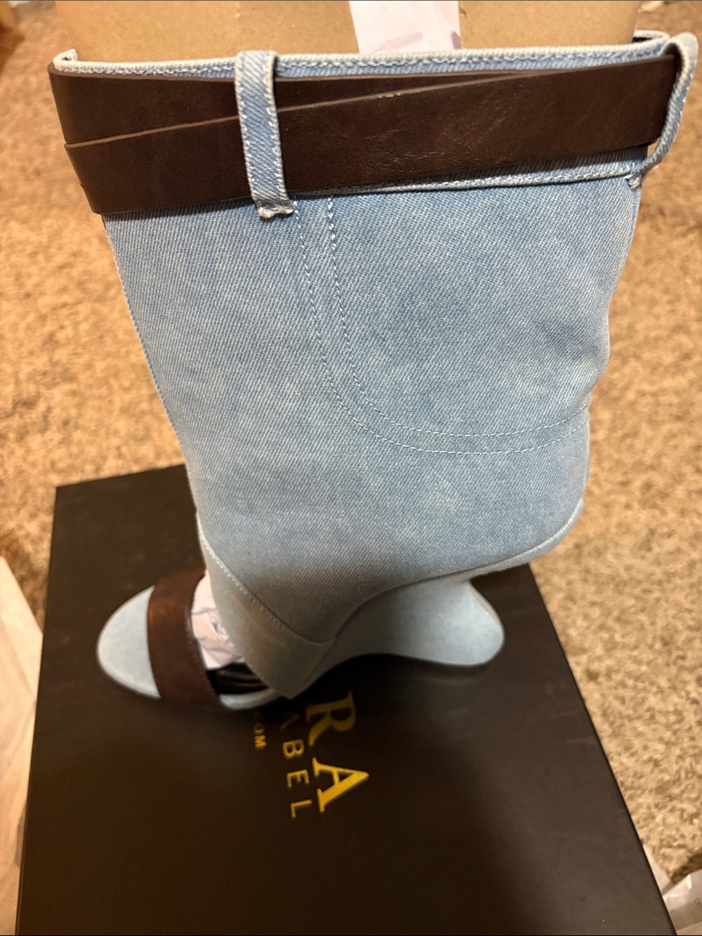 NEW AKIRA Denim Wedge Sandals – Size 9